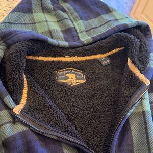 Freedom Foundry Kids Hooded Plaid Jacket - Blue and Green